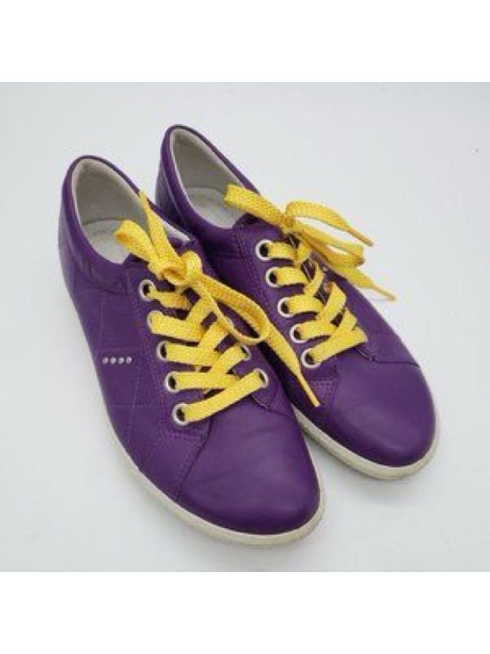 ECCO Street Premiere Purple Leather Golf Sneakers Size 38